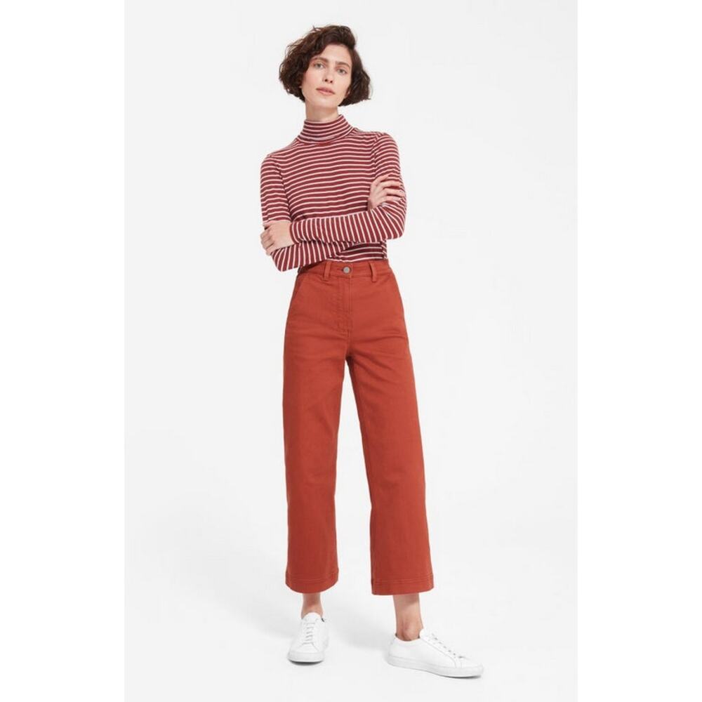 Everlane Size 6 Cropped Straight Regular Pant Burnt Orange High Waisted